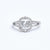 Sterling Silver Cushion Shaped Solitaire Halo Ring - Auriann