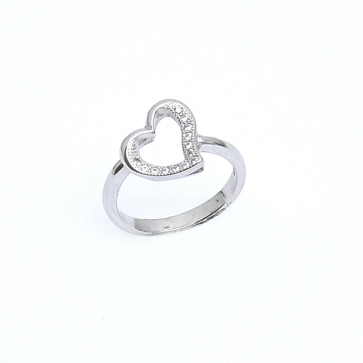 Sterling Silver  Heart CZ Silver ring - Auriann