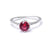 Sterling Silver Single Pointer Red Stone Ring - Auriann