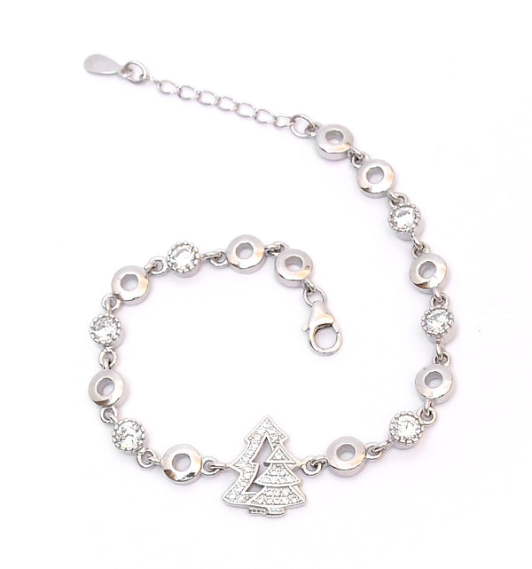 Sterling Silver Christmas Tree Bracelet - Auriann