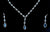 Silver Aqua Stone CZ Necklace Set with Ring & Bracelet - Auriann