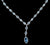 Silver Aqua Stone CZ Necklace Set with Ring & Bracelet - Auriann