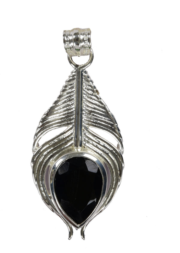 Sterling Silver Leaf Shaped Pendant - Auriann