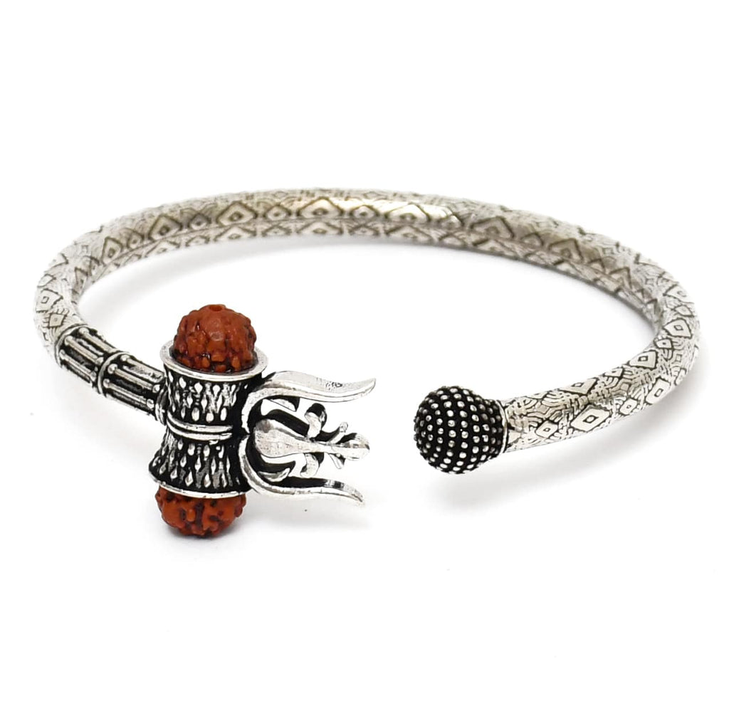 925 Sterling Silver Rudraksha Kada Bracelet