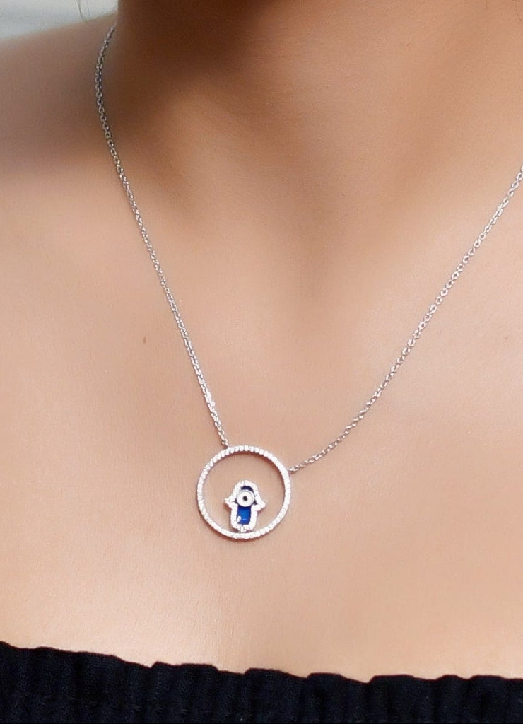 Sterling Silver Mini Circle Pendant with Chain - Auriann