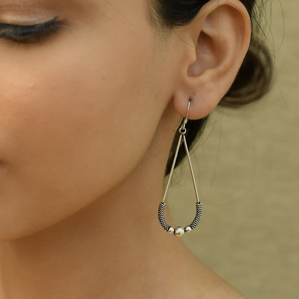 RITI- 925 Sterling Silver Oxidised Hanging Earring