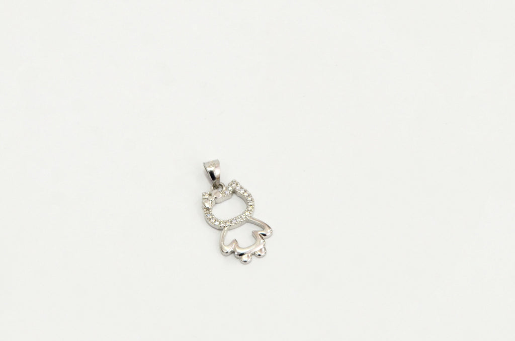 Sterling Silver CZ Kitty Pendant - Auriann