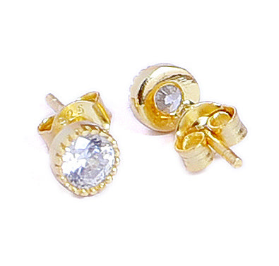 Sterling Silver Gold Plated Swarovski Stud - Auriann