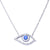 Sterling Silver Evil Eye Shape Pendant With Chain - Auriann